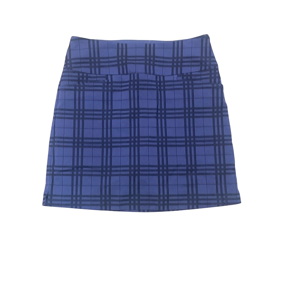 Swing Control Womens Plaid Golf Skort Blue Black Check Performance Skirt Size 6